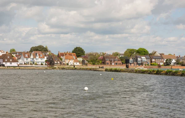 Front Mer Emsworth Dans Hampshire Angleterre Avec Des Maisons Derrière — Photo