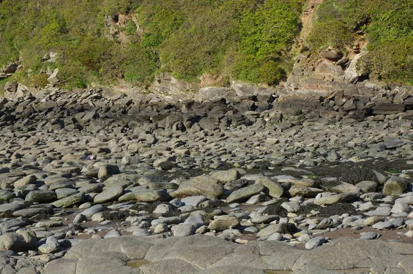 Grandi Massi Sassi Sulla Spiaggia Nel Nord Devon Inghilterra — Foto Stock