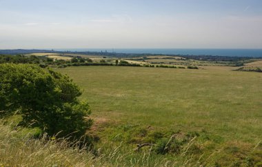 Brighton ve deniz Güney Downs Devils Dyke, East Sussex, İngiltere üzerinden görüntülemek