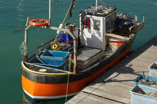 Rybářská Loď Kotvící Přístavu Brighton East Sussex Anglie — Stock fotografie