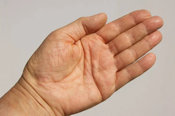 Χέρι Ανθρώπου Από Την Πλευρά Της Παλάμης — Φωτογραφία Αρχείου
