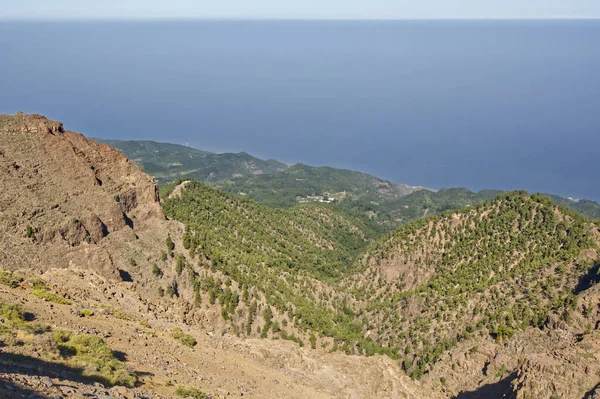 Roque Los Muchachos Vulkaankrater Palma Canarische Eilanden Uitzicht Van Top — Stockfoto