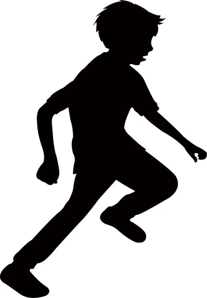 Boy Running Silhouette Vector — Stock Vector