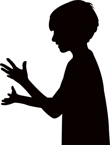 Kid Body Silhouette Vector — Stock Vector