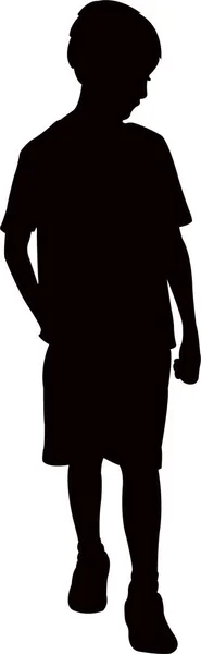 Kid Body Silhouette Vector — Stock Vector