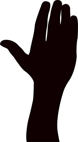 Eine Hand Schwarzer Farbe Silhouettenvektor — Stockvektor