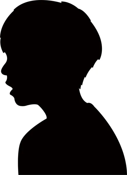 Ein Kinder Kopf Schwarze Farbe Silhouette Vektor — Stockvektor