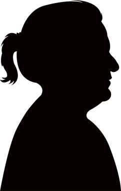 bir bayan baş siluet vektörü