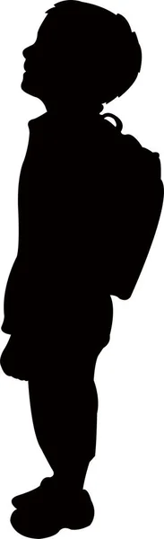 Student Boy Body Silhouette Vector — Stock Vector