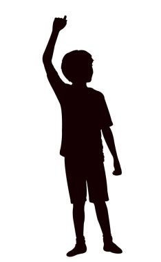 bir çocuk yetiştirme onun el, vücut siluet vektör