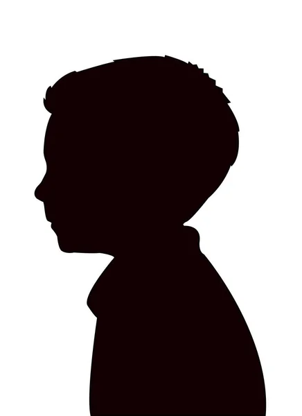 Een Jongen Hoofd Silhouet Vector — Stockvector