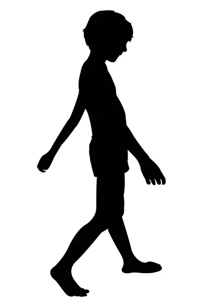 Een Jongen Lichaam Silhouet Vector — Stockvector