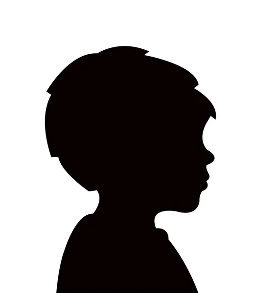 Een Jongen Hoofd Silhouet Vector — Stockvector