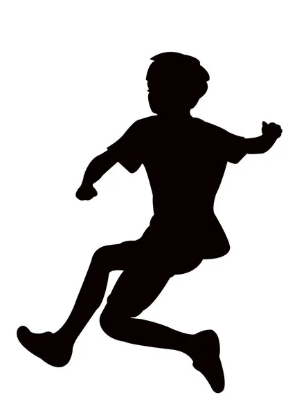 Ένα Αγόρι Τρέχει Σιλουέτα Διάνυσμα — Διανυσματικό Αρχείο