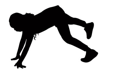 bir çocuk gezinme vücut siluet vektör