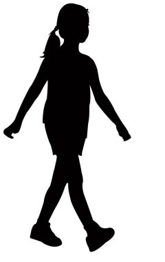 vücut siluet vektör yürüyen bir çocuk