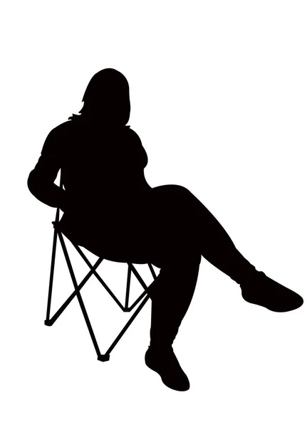 Une Femme Assise Silhouette Vecteur — Image vectorielle