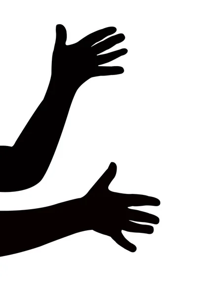 Mains Couleur Noire Silhouette Vecteur — Image vectorielle