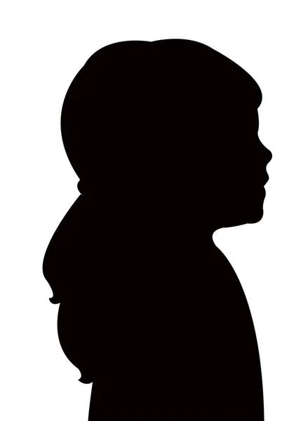 Girl Head Silhouette Vector — Stock Vector