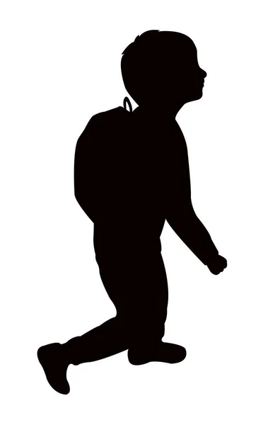 Ein Schüler Junge Körper Silhouette Vektor — Stockvektor