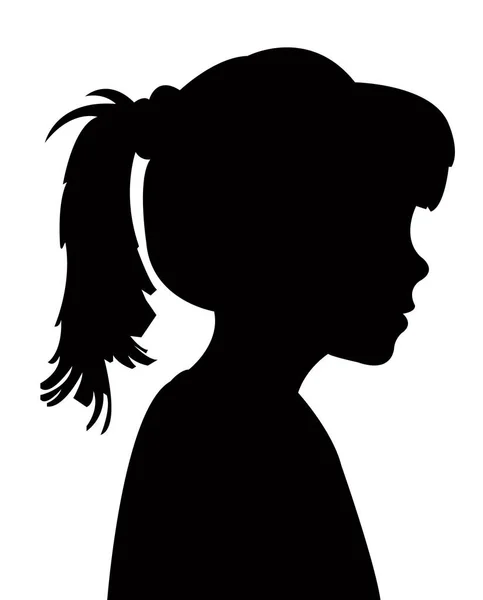 女の子の頭のシルエットベクトル — ストックベクタ