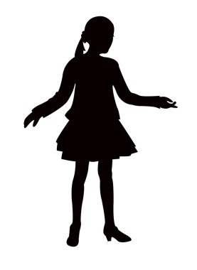 Silhouete vektör dans bir genç kız