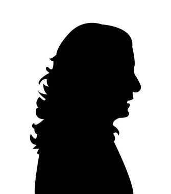 Bir kadın baş siluet vektörü