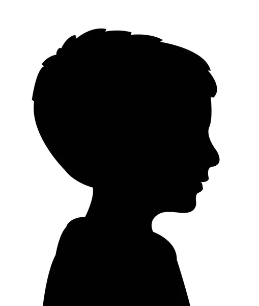 Een Jongen Hoofd Silhouet Vector — Stockvector