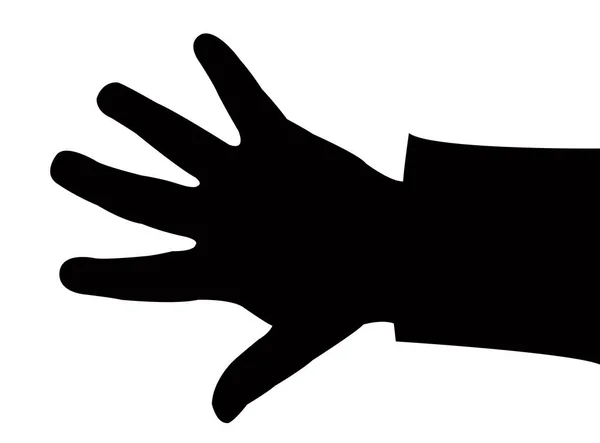 Een Hand Silhouet Vector — Stockvector