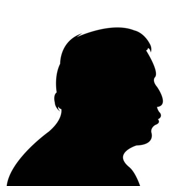 Bir erkek baş siluet vektörü