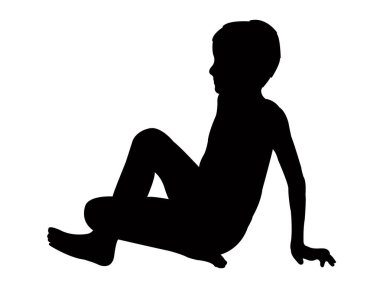 bir çocuk cesedi, siluet vektör