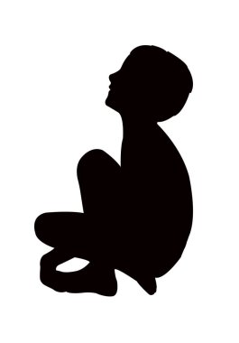 bir çocuk cesedi, siluet vektör