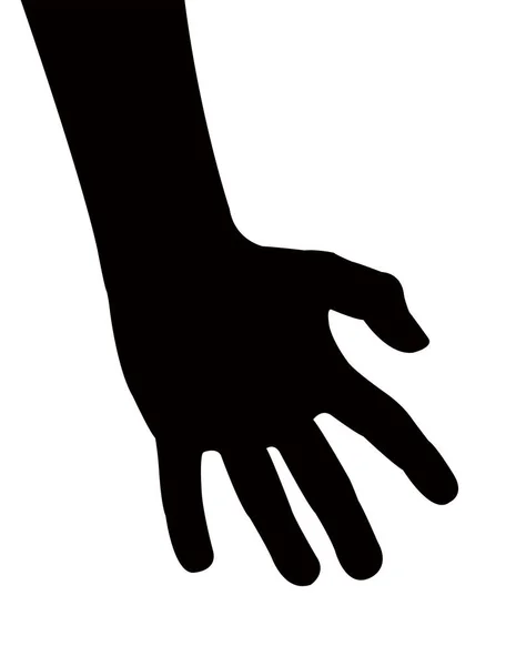 Een Hand Silhouet Vector — Stockvector