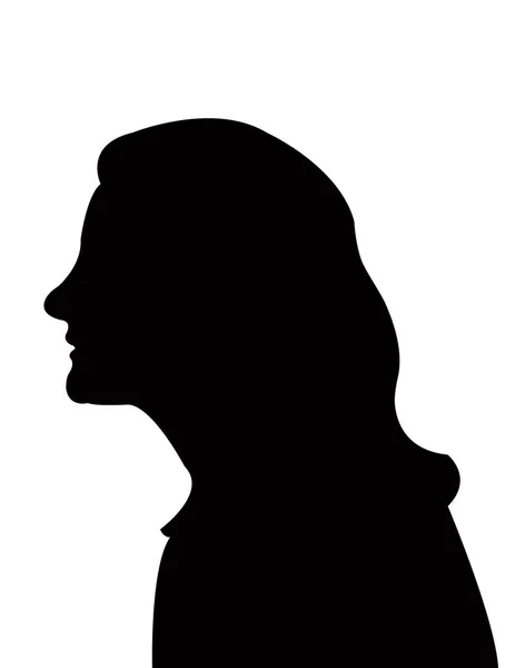 Woman Head Silhouette Vector — Stock Vector