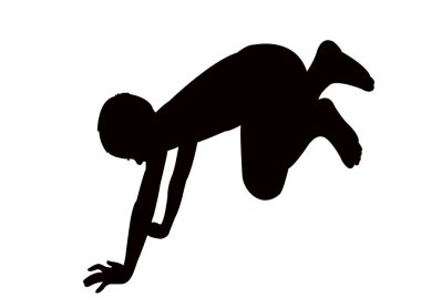 atlamak çocuk siluet vektör vücut