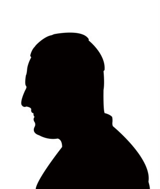 Bir erkek baş siluet vektörü