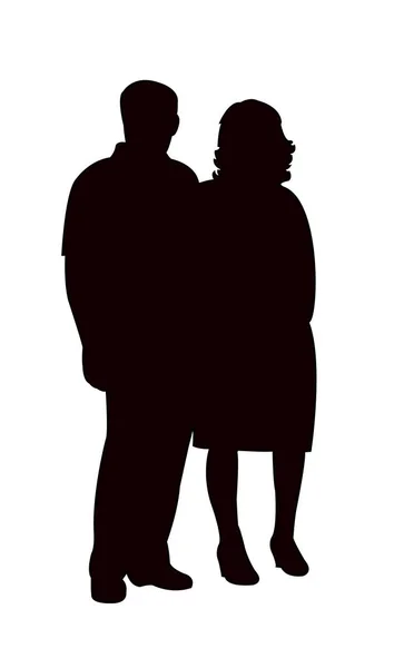 Couple Together Silhouette Vector — Stock Vector