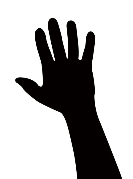 Een Hand Silhouet Vector — Stockvector