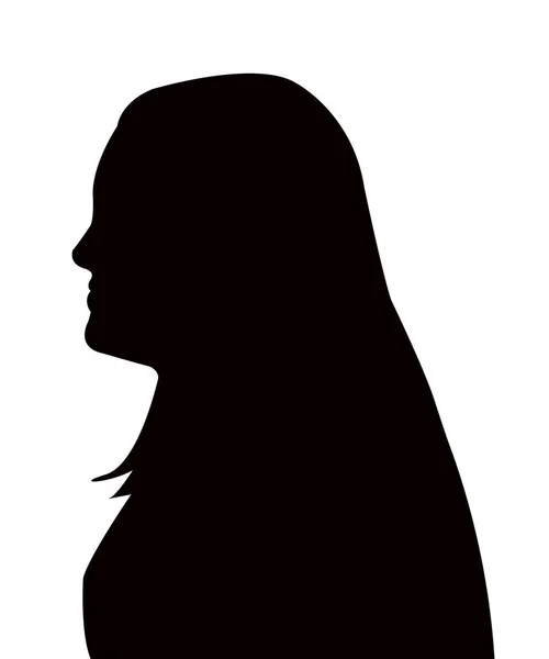 Woman Head Silhouette Vector — Stock Vector