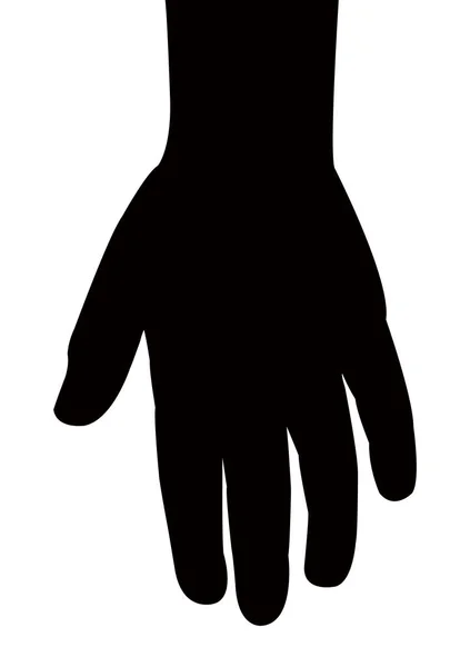 Een Hand Silhouet Vector — Stockvector