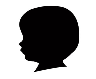 bebek kafası siluet vektörü