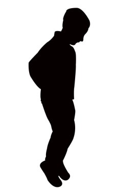 oğlan atlama siluet vektörü