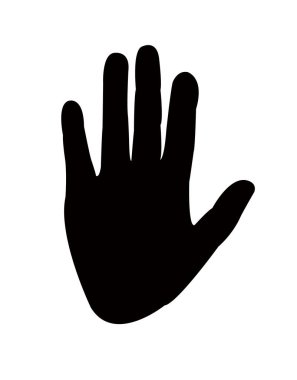 bir el silueti vektörü