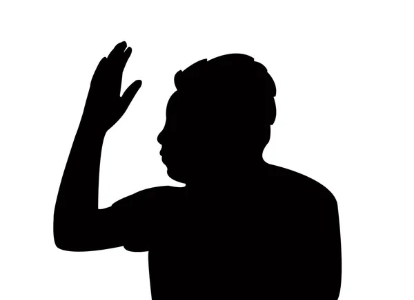 Man Head Hand Gesture Silhouette Vector — Stock Vector