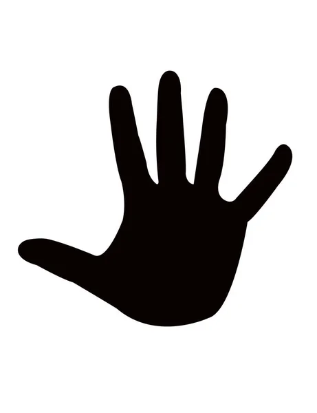 Ein Hand Silhouetten Vektor — Stockvektor