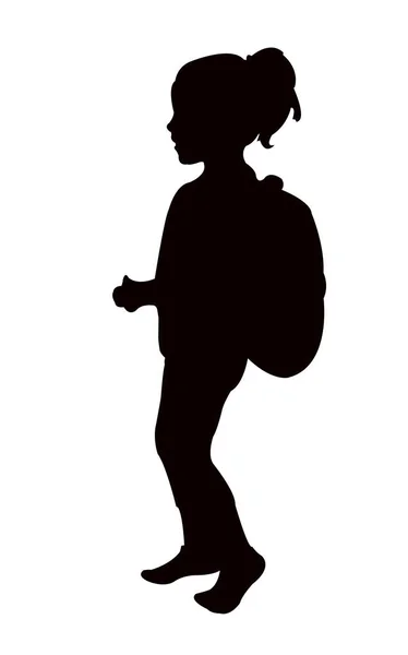 Uno Studente Ragazza Silhouette Vettore — Vettoriale Stock