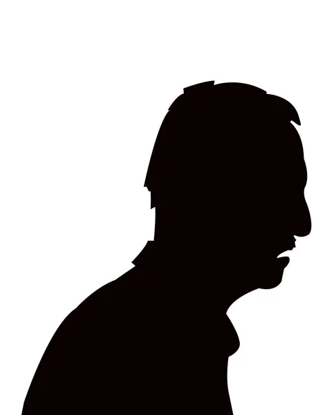 Homme Tête Silhouette Vecteur — Image vectorielle