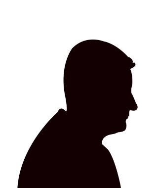 Bir erkek baş siluet vektörü