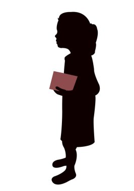 bir öğrenci vücut siluet vektörü