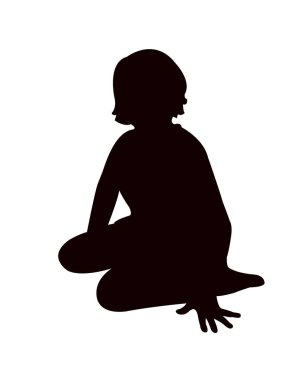 vücut siluet vektör oturan bir kız